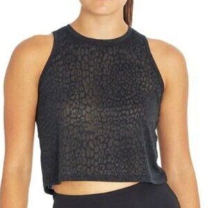 NWT - Zobha Black Leopard Crop Tank